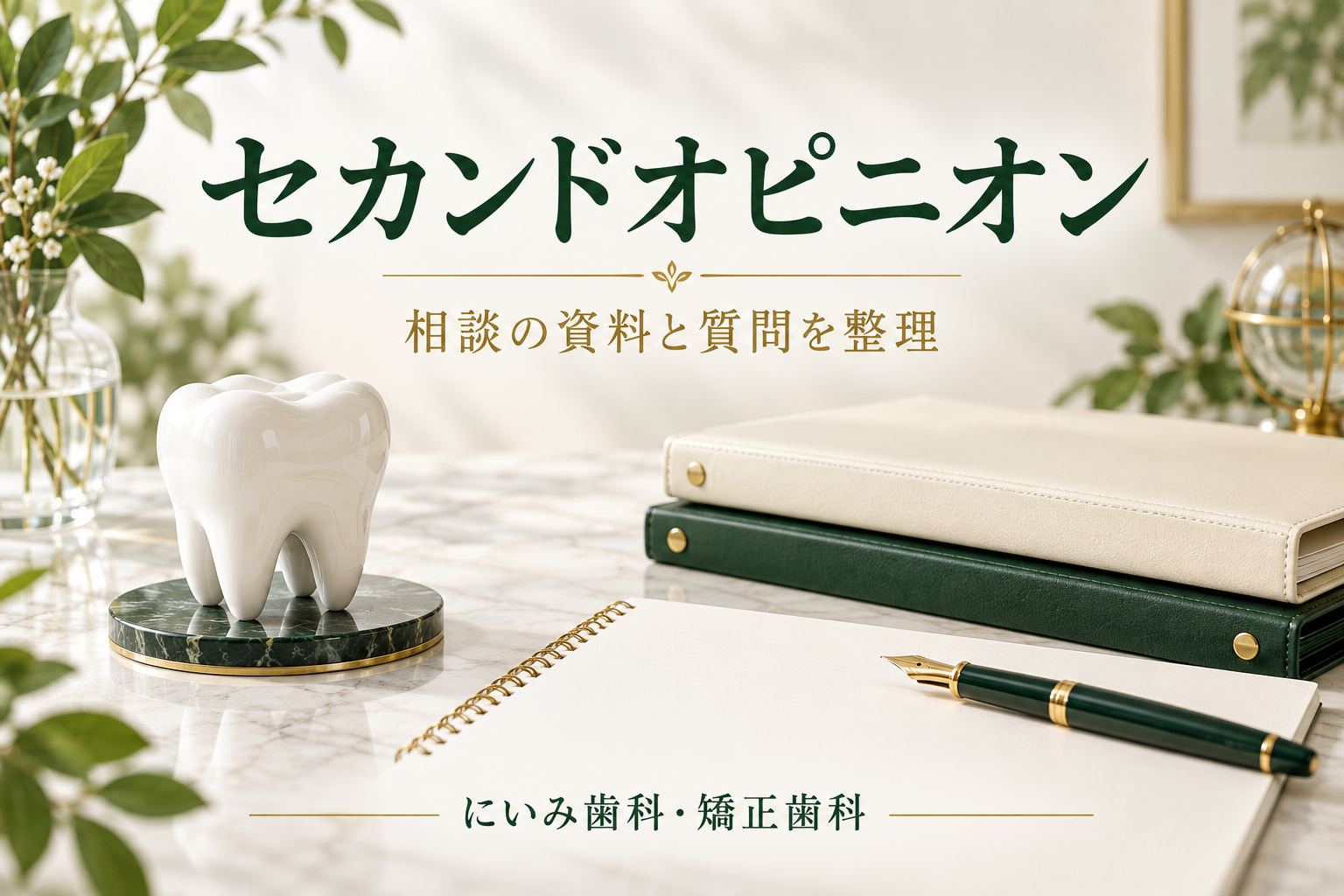 インプラントのセカンドオピニオンに向け資料と質問を整理するイメージ
