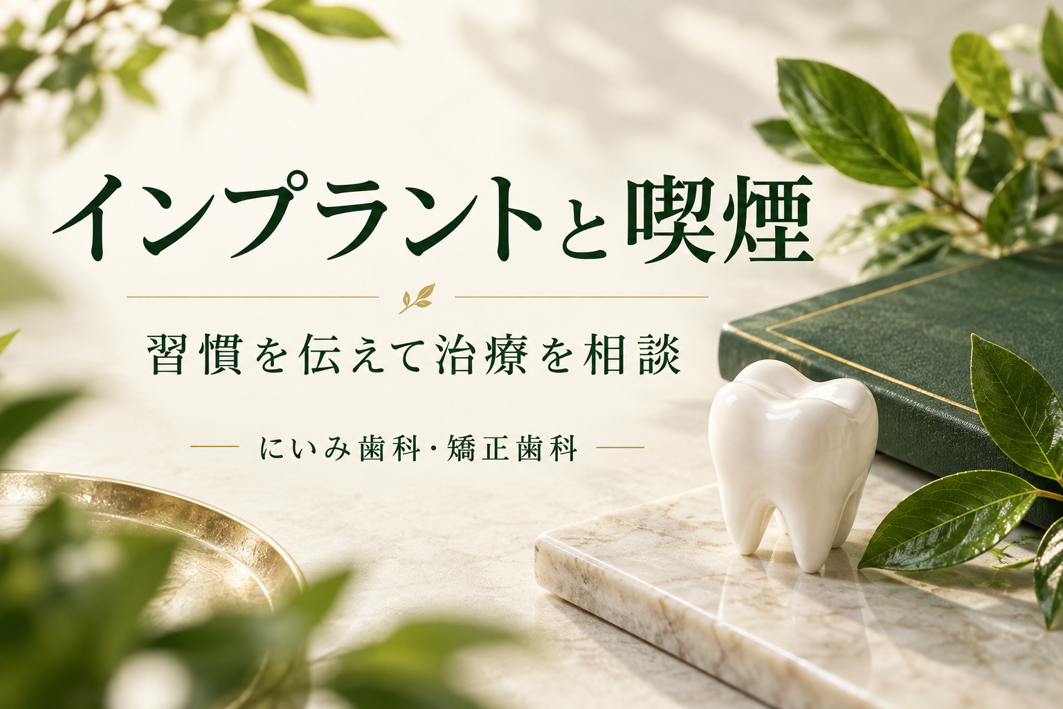 喫煙習慣とインプラント治療の相談を案内するイメージ