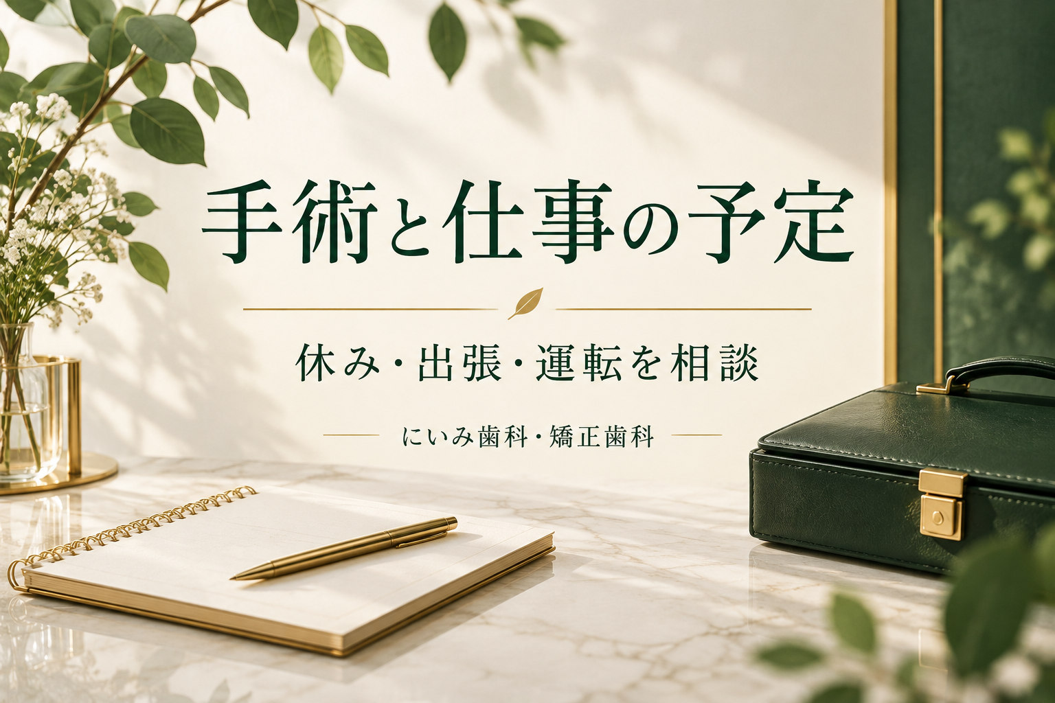 インプラント手術と仕事の予定を整理するイメージ