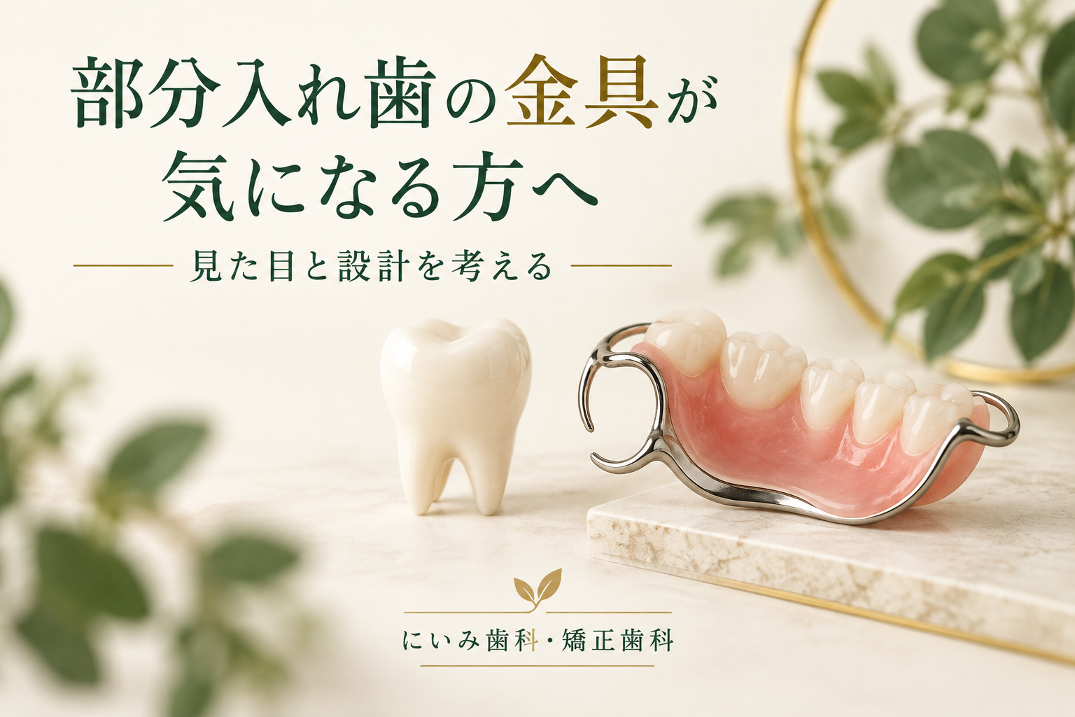 部分入れ歯の金具と設計を考えるイメージ